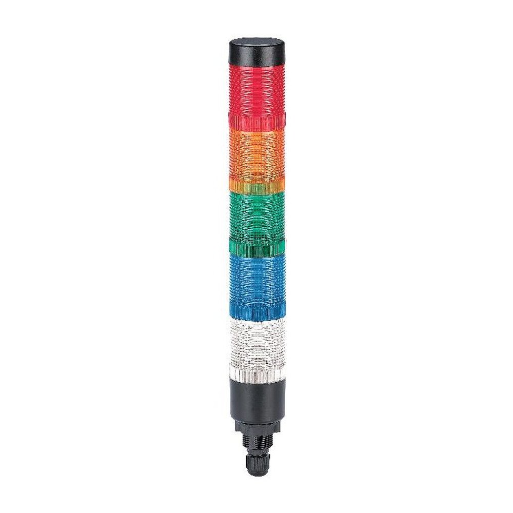 MR-HBJD-40A-5L Signal Tower Light - 5 Layers, LED, Steady or Flashing, Optional Buzzer