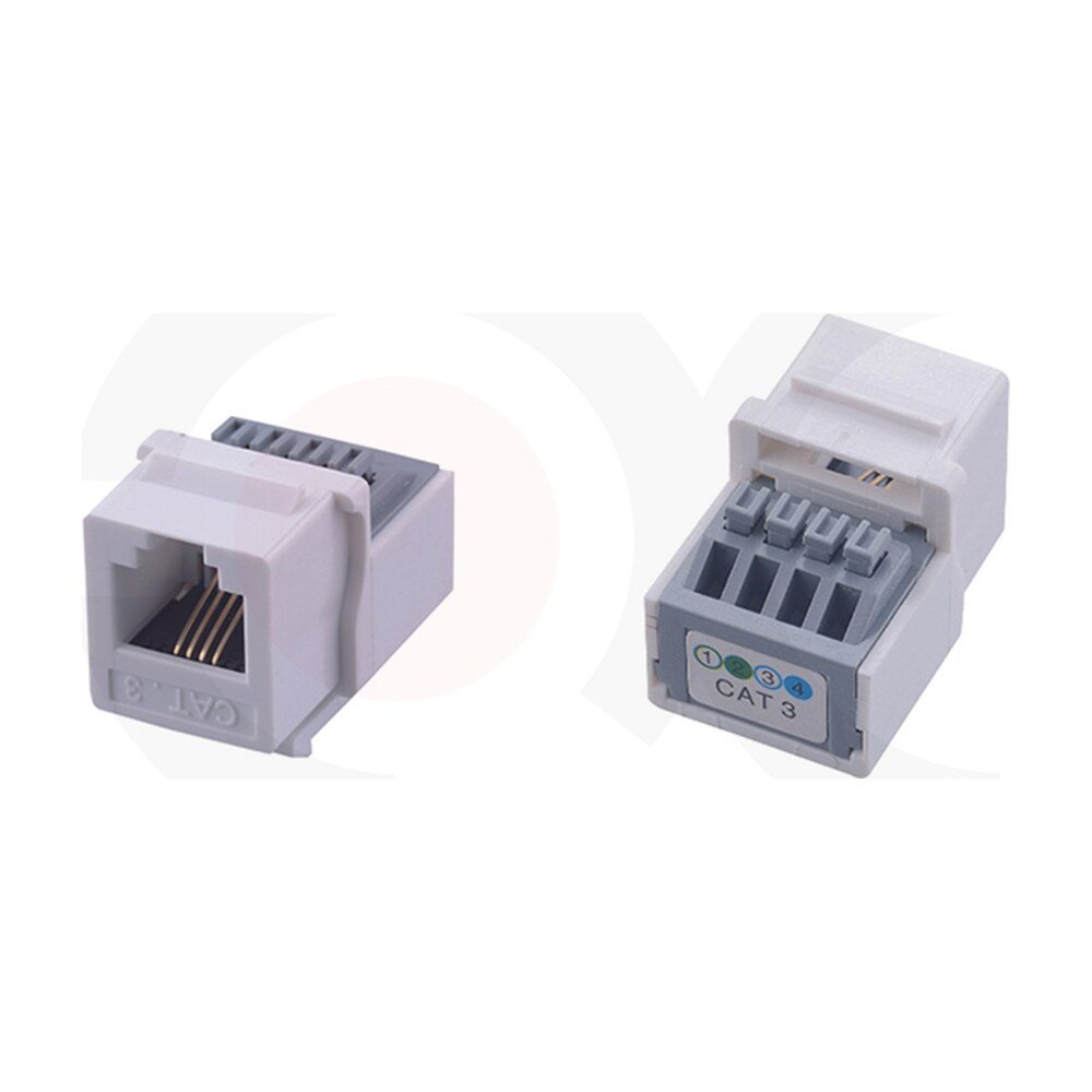 MR-KJ-1036 — CAT3 6P4C UTP Tool-less Keystone Jack