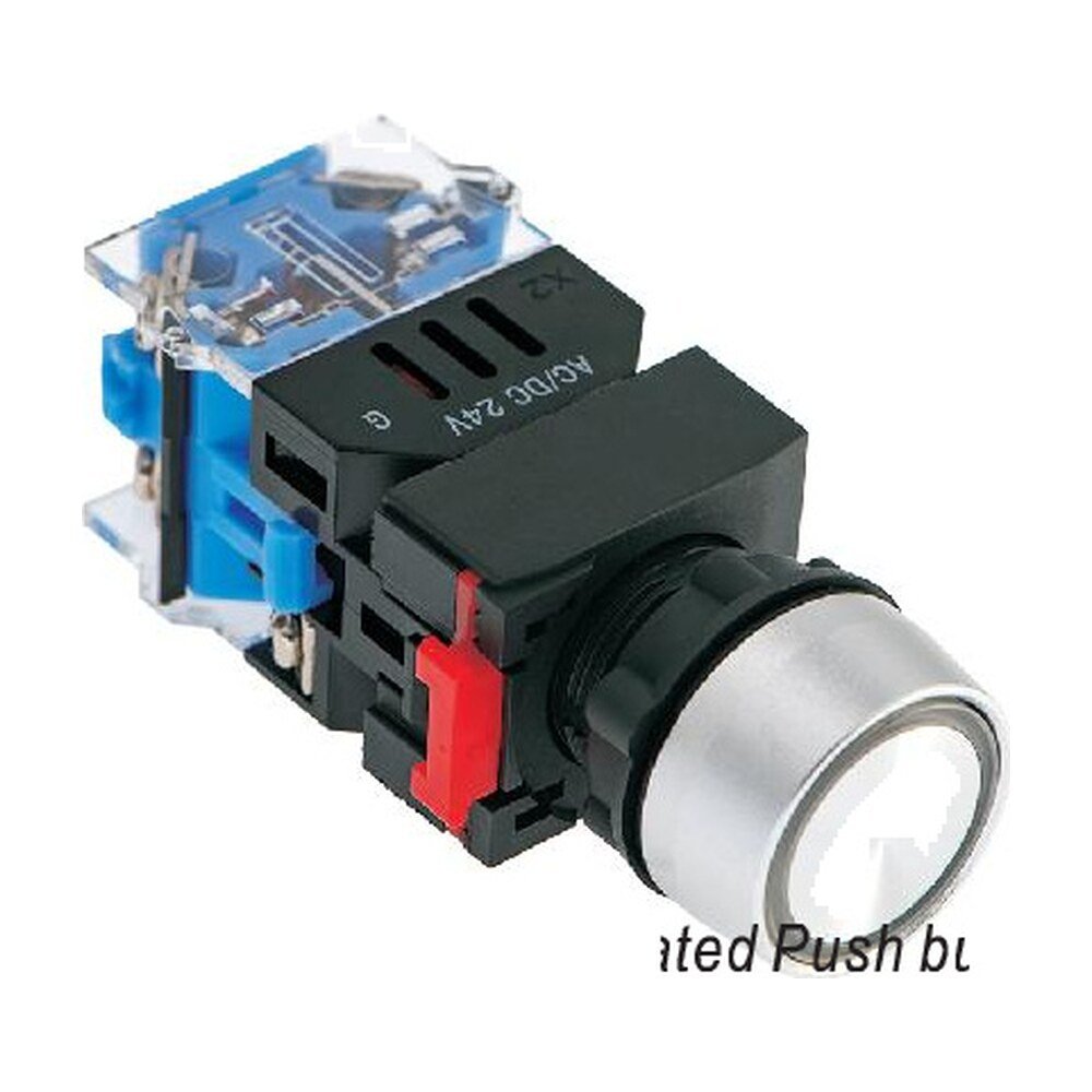 MR-LAS0-A3Y-EA 22 mm Push Button - A3 Round Head, Illuminated Transparent Ring