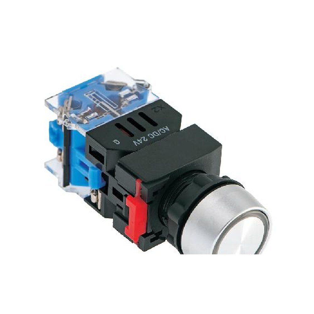 MR-LAS0-A3Y-EA 22 mm Push Button - A3 Round Head, Illuminated Transparent Ring