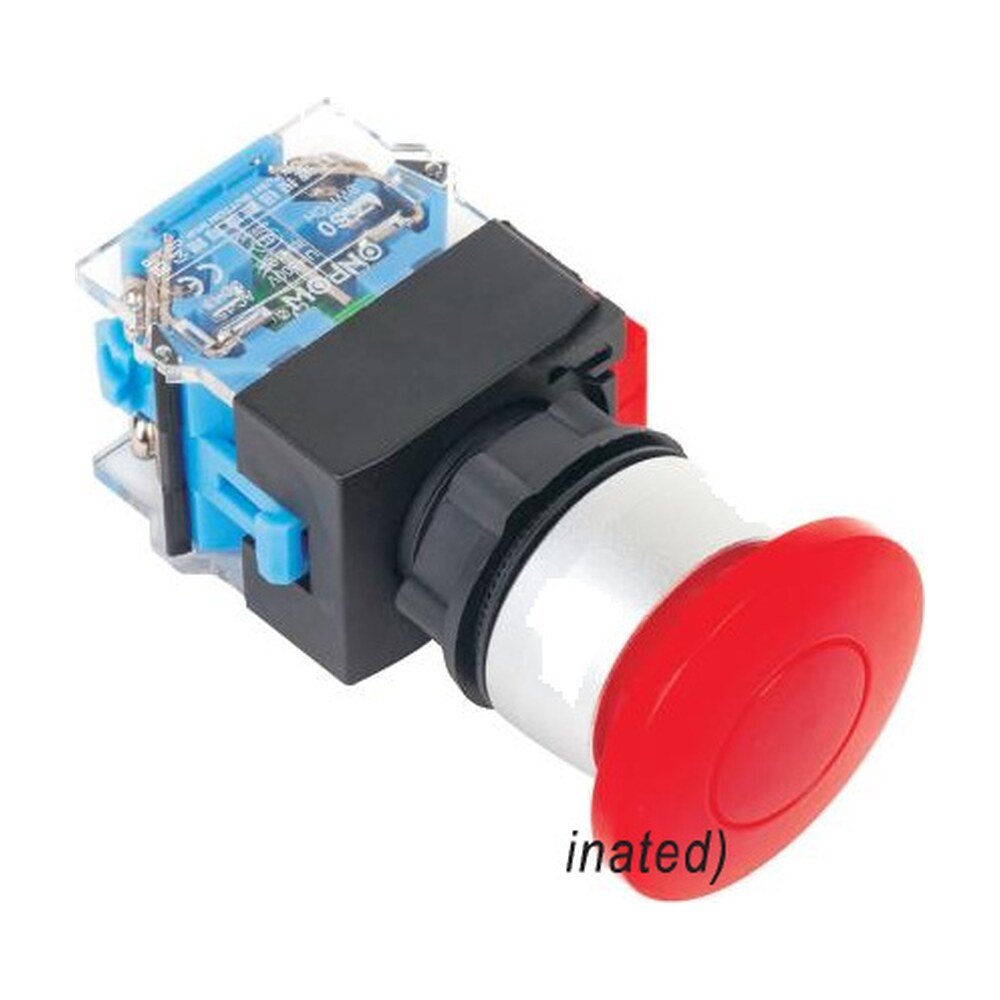 MR-LAS0-A3Y-M 22 mm Mushroom Head Push Button - Ø39 mm A3, Can Be Illuminated