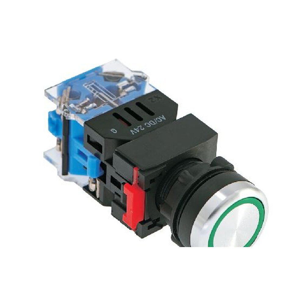 MR-LAS0-B3Y-EA 22 mm Push Button - B3 Round Head, Illuminated Ring