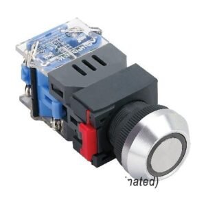 MR-LAS0-K-EA-PB 22 mm Push Button - Aluminium K-type head, Illuminated Transparent Ring