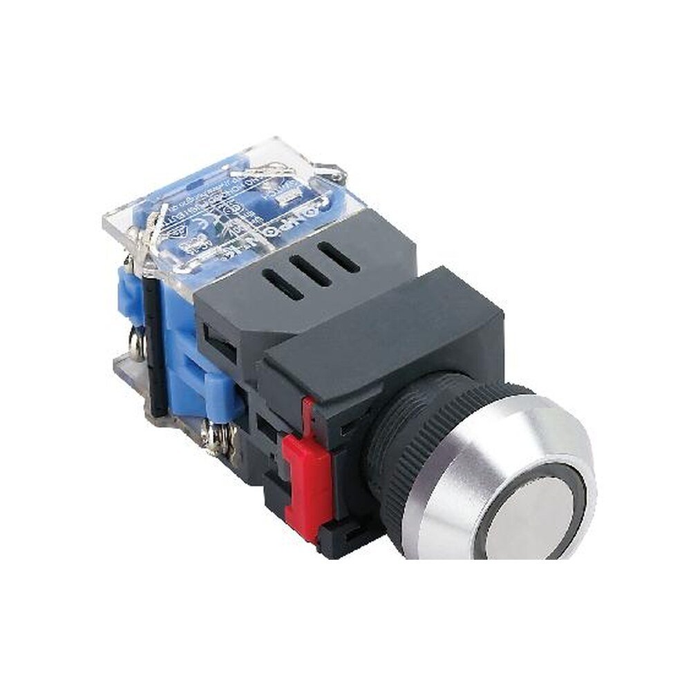 MR-LAS0-K-EA-PB 22 mm Push Button - Aluminium K-type head, Illuminated Transparent Ring