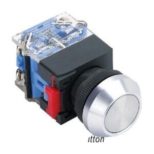 MR-LAS0-K-P 22 mm Push Button - Metal Flat Head, Aluminium K-Type Bezel