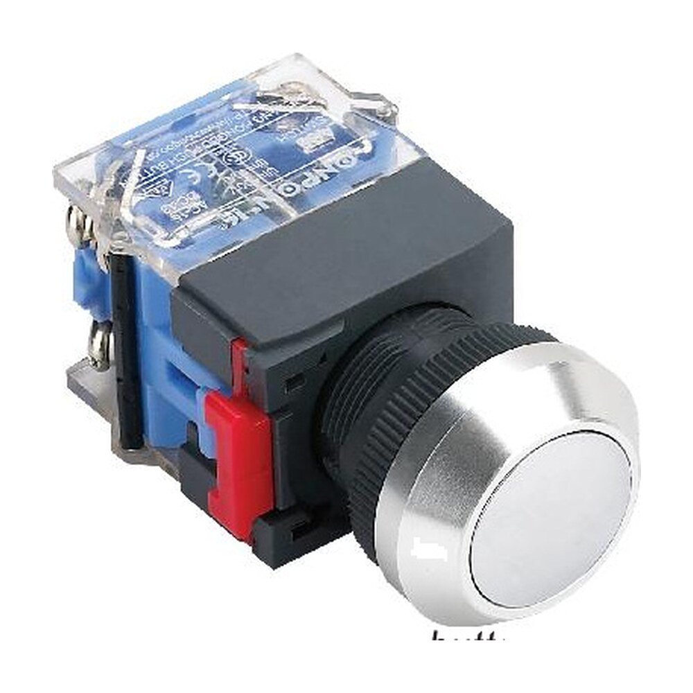 MR-LAS0-K-Q 22 mm Push Button - Metal Domed Head, Aluminium K-Type Bezel