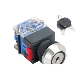 MR-LAS0-K-YA 22 mm Key-Lock Switch - Aluminium K-Type Bezel, 2 or 3 Position