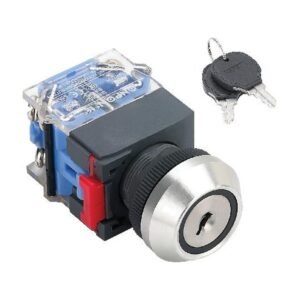 MR-LAS0-K-YA 22 mm Key-Lock Switch - Aluminium K-Type Bezel, 2 or 3 Position