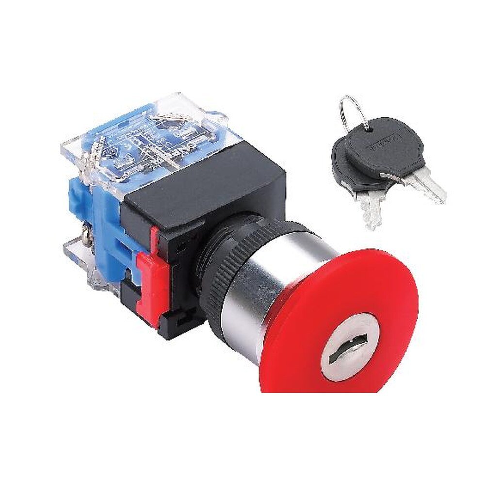 MR-LAS0-K-YTS 22 mm Key-Release Emergency Stop Switch - Ø40 mm