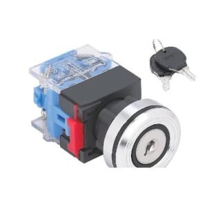 MR-LAS0-K30-YA 30 mm Key-Lock Switch - Ultra-Thin Aluminium Head, 2 or 3 Position