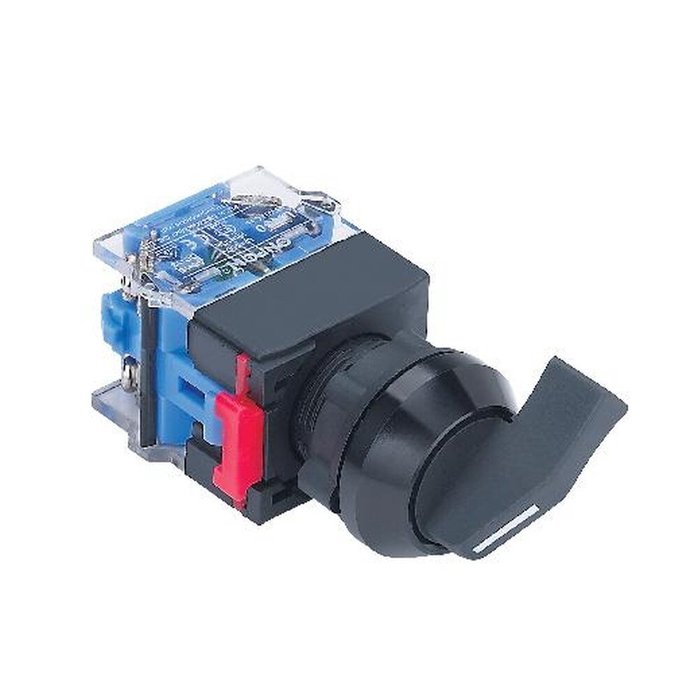 MR-LAS0-KA-XA 22 mm A-Type Lever Selector Switch - Black Aluminium K-Type Head, 2 or 3 Position