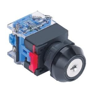 MR-LAS0-KA-Y 22 mm Key-Lock Switch - Black Aluminium K-Type Head, 2 or 3 Position