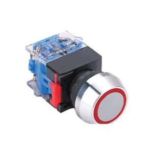 MR-LAS0-L-EB-PB 22 mm Push Button - Aluminium Head, Illuminated Coloured Ring