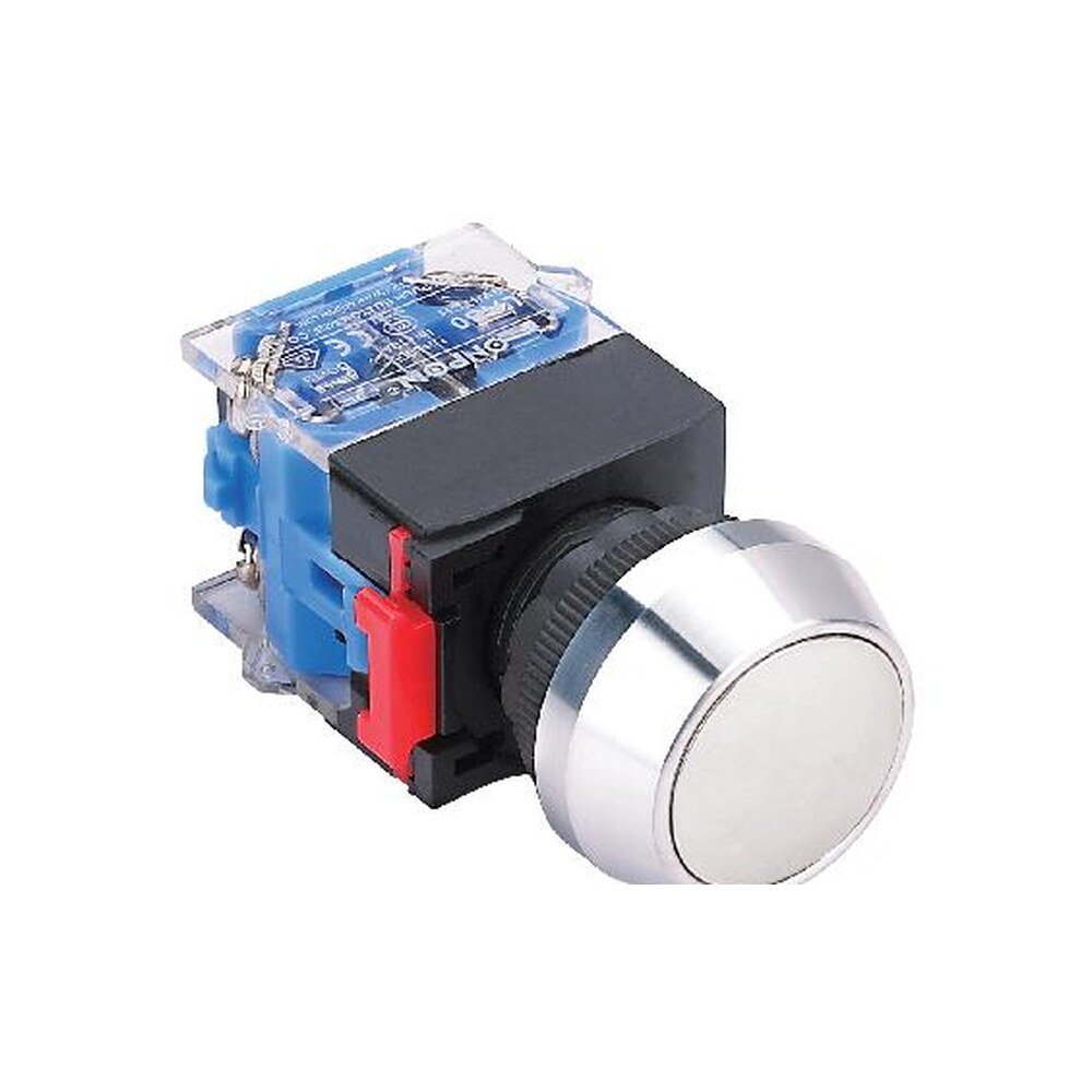 MR-LAS0-L-Q 22 mm Push Button - Metal Domed Head, Aluminium Bezel