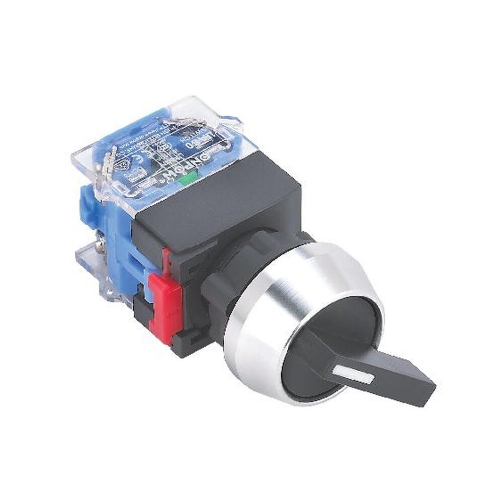 MR-LAS0-L-XB 22 mm B-Type Lever Selector Switch - Aluminium Bezel, 2 or 3 Position