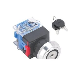 MR-LAS0-L-YA 22 mm Key-Lock Switch - Aluminium Bezel, 2 or 3 Position