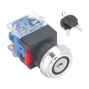 MR-LAS0-L-YA 22 mm Key-Lock Switch - Aluminium Bezel, 2 or 3 Position
