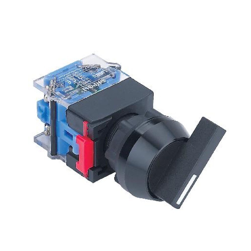 MR-LAS0-LA-XB 22 mm Lever Selector Switch - Black Aluminium Head, 2 or 3 Position