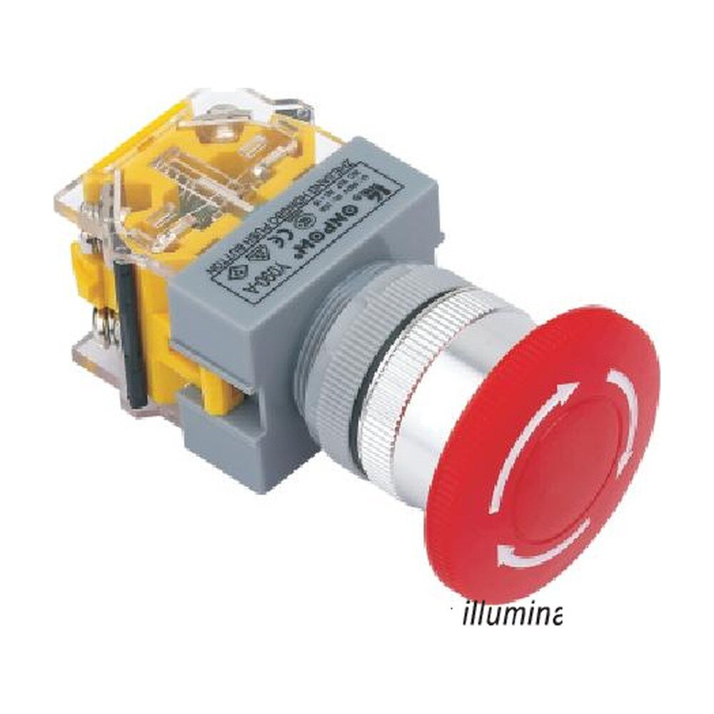 MR-LAS0-Q-TS 22 mm Emergency Stop Switch - Q Head, Can Be Illuminated