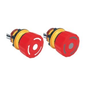 MR-LAS1-A22Y-TSB-L 22 mm Short-Body Emergency Stop Switch - Ø33 mm, IP65, Wire Leads
