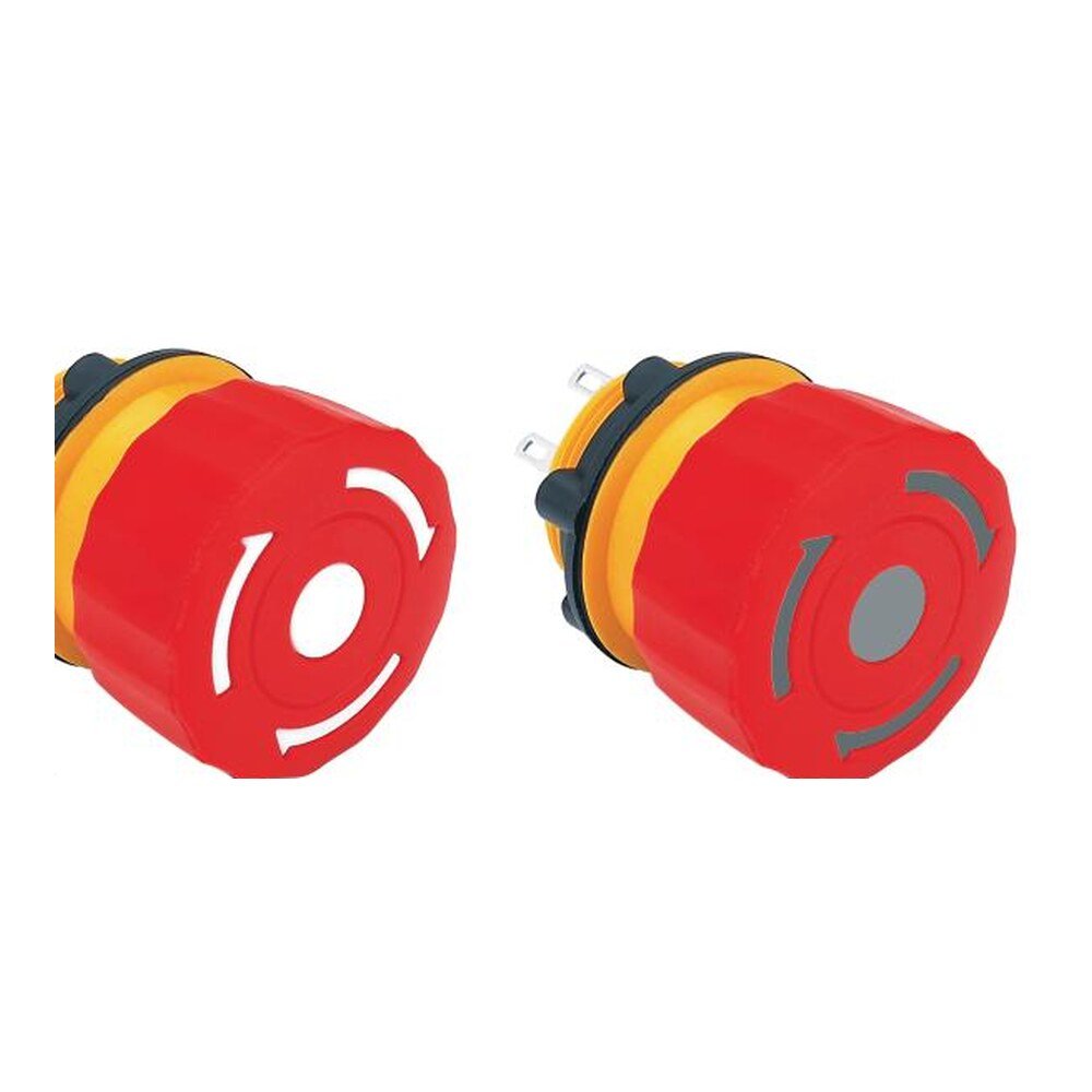 MR-LAS1-A22Y-TSB 22 mm Short-Body Emergency Stop Switch - Ø33 mm, IP65, Terminals