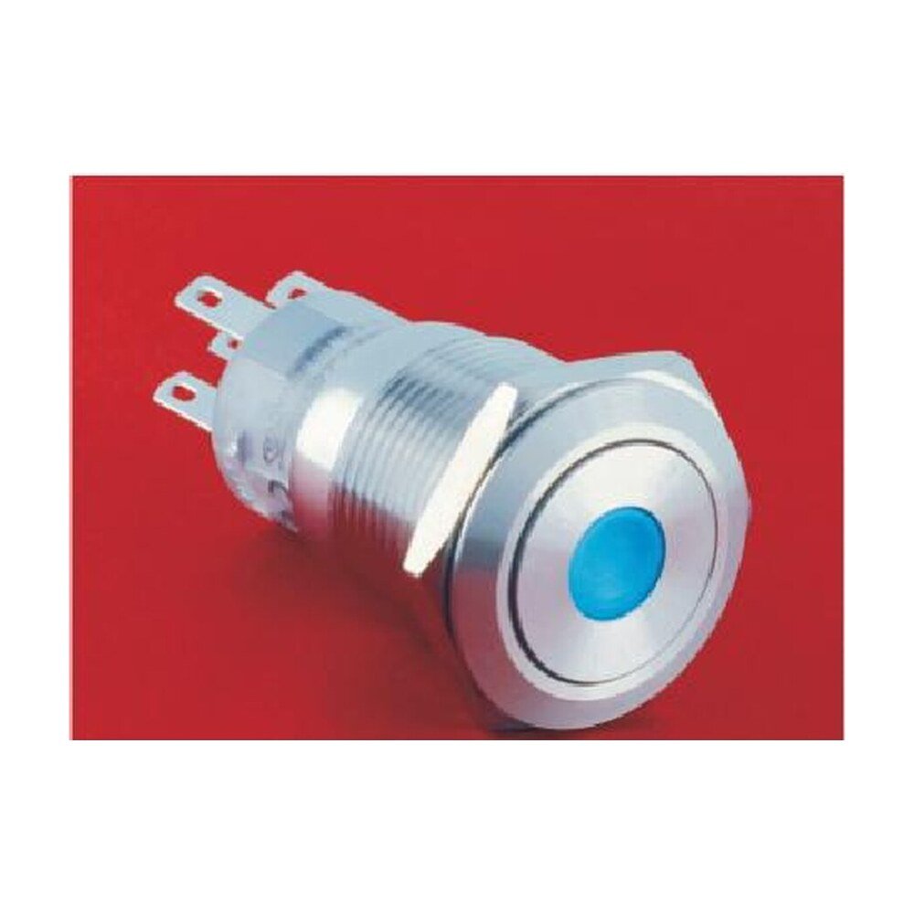 MR-LAS1-AGQ-D 19 mm Snap-Action Metal Push Button - Dot Illuminated