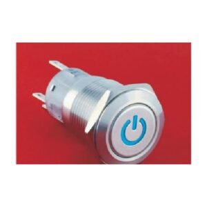 MR-LAS1-AGQ-DT 19 mm Snap-Action Metal Push Button - Power Symbol Illuminated
