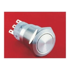 MR-LAS1-AGQ 19 mm Snap-Action Metal Push Button - Flat Round Head, 1NO1NC or 2NO2NC