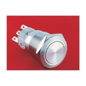 MR-LAS1-AGQ 19 mm Snap-Action Metal Push Button - Flat Round Head, 1NO1NC or 2NO2NC