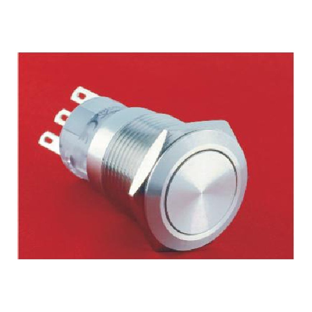 MR-LAS1-AGQ 19 mm Snap-Action Metal Push Button - Flat Round Head, 1NO1NC or 2NO2NC