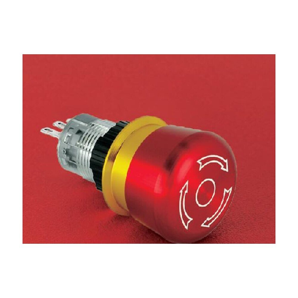 MR-LAS1-AGQ16-TSB 16 mm Emergency Stop Button - Type B Twist Release, Ø28 mm Head