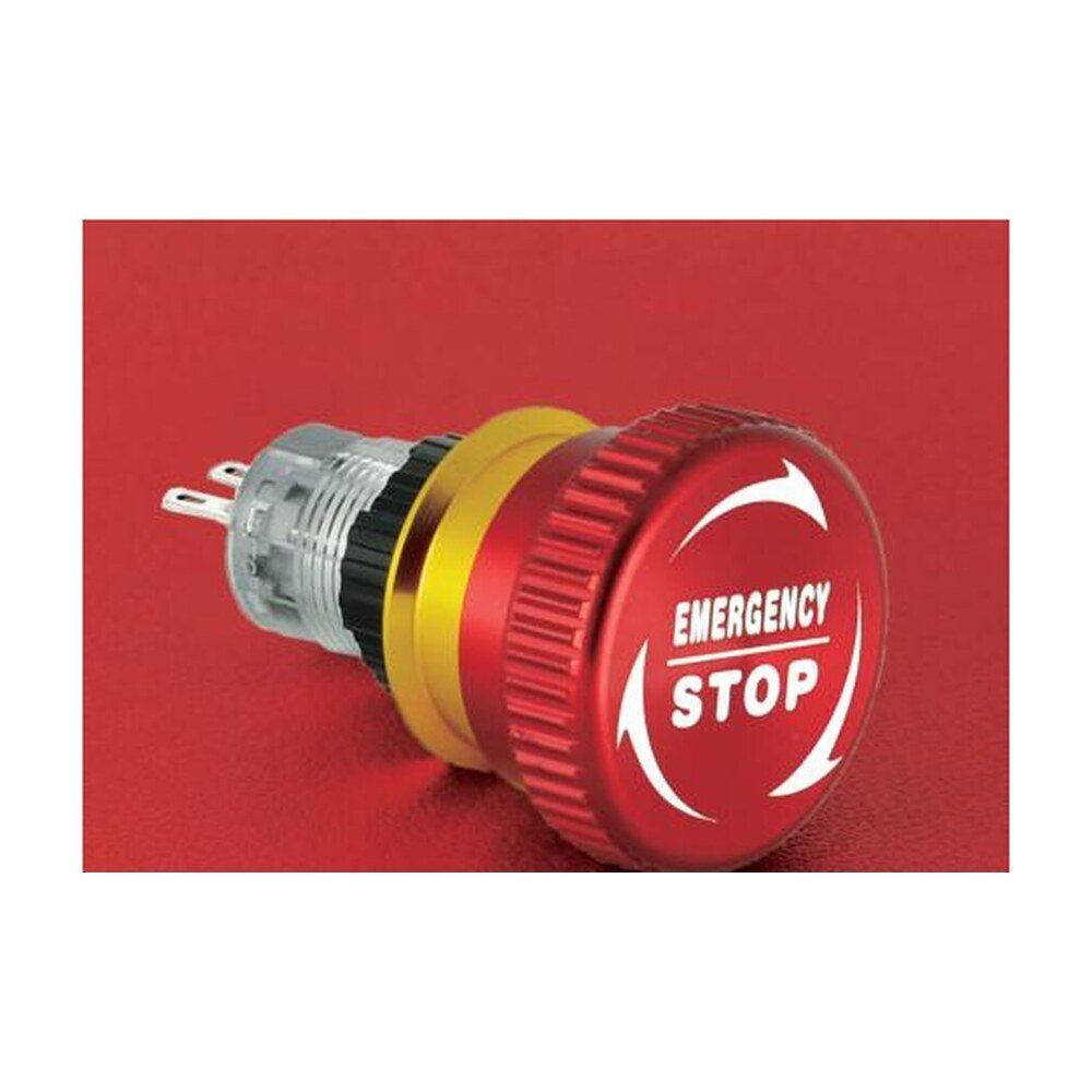 MR-LAS1-AGQ16-TSD 16 mm Emergency Stop Button - Type D Twist Release, Ø31.8 mm Head