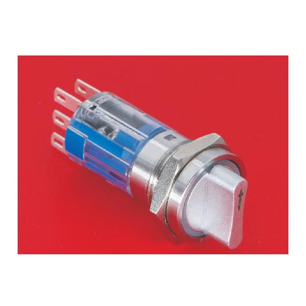 MR-LAS1-AGQ16-X 16 mm Selector Switch - Illuminated Knob, 2 or 3 Position, Stainless Steel