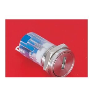 MR-LAS1-AGQ16-Y 16 mm Key Switch - 2 or 3 Position, Stainless Steel, Two Keys Supplied