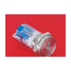 MR-LAS1-AGQ16-Y 16 mm Key Switch - 2 or 3 Position, Stainless Steel, Two Keys Supplied