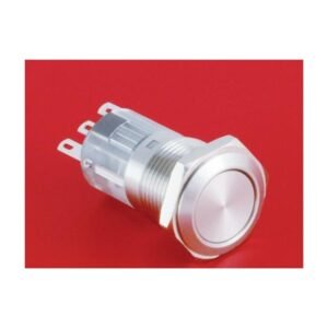 MR-LAS1-AGQ16 16 mm Snap-Action Metal Push Button - Flat Round Head, 1NO1NC or 2NO2NC