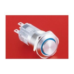MR-LAS1-AGQ16H-E 16 mm Snap-Action Metal Push Button - High Round Head, Ring Illuminated