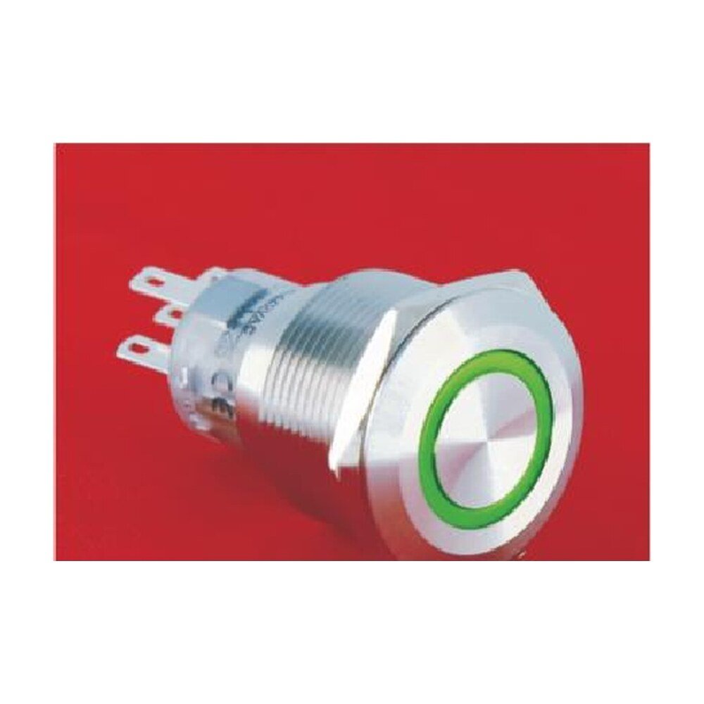 MR-LAS1-AGQ22-E 22 mm Snap-Action Metal Push Button - Ring Illuminated