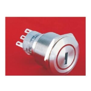 MR-LAS1-AGQ22-Y 22 mm Key Switch - 2 or 3 Position, Stainless Steel, Two Keys Supplied