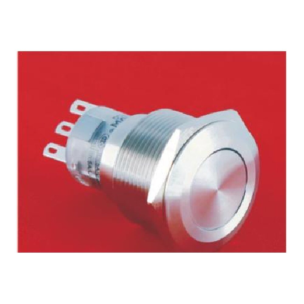MR-LAS1-AGQ22 22 mm Snap-Action Metal Push Button - Flat Round Head, 1NO1NC or 2NO2NC