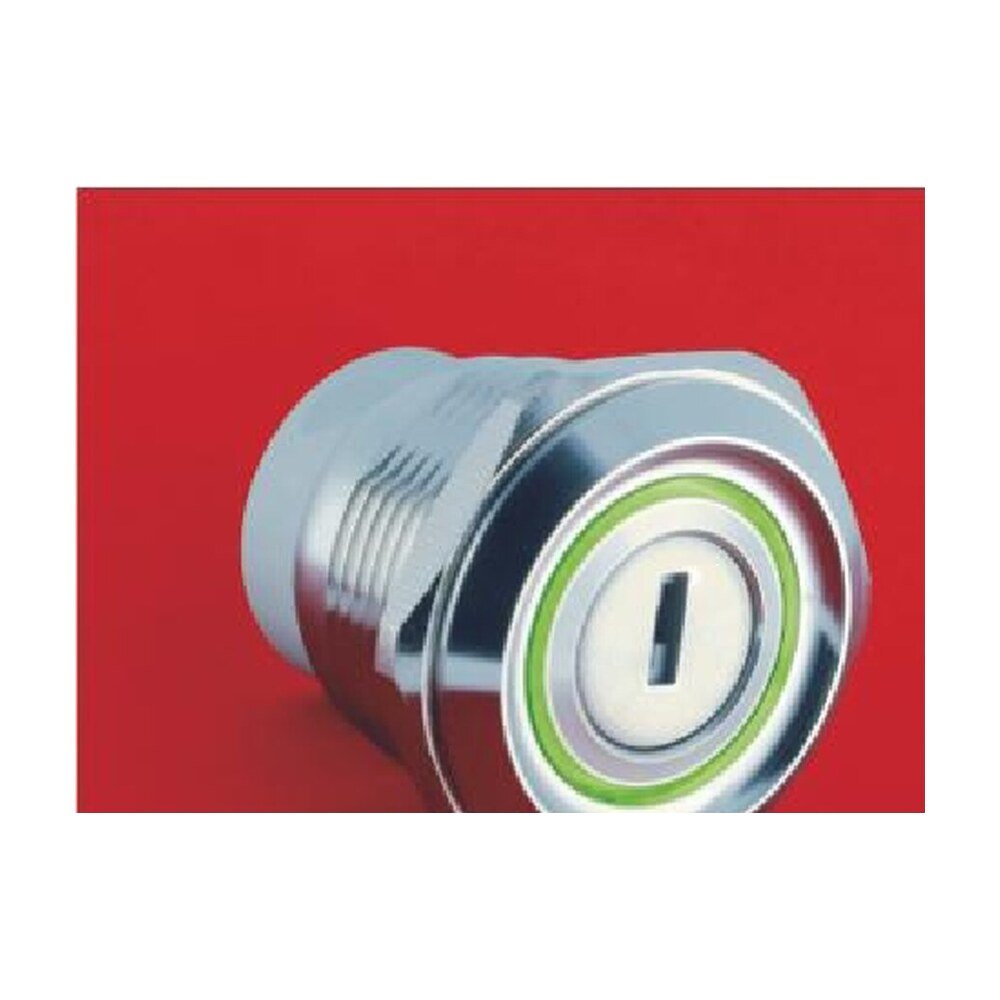 MR-LAS1-AGQ30-Y 30 mm Illuminated Key Switch - 2 or 3 Position, Stainless Steel, Two Keys Supplied