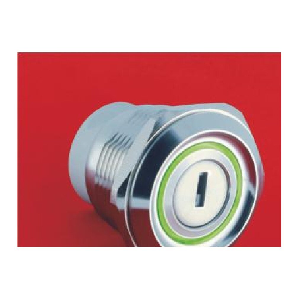 MR-LAS1-AGQ30-Y 30 mm Illuminated Key Switch - 2 or 3 Position, Stainless Steel, Two Keys Supplied