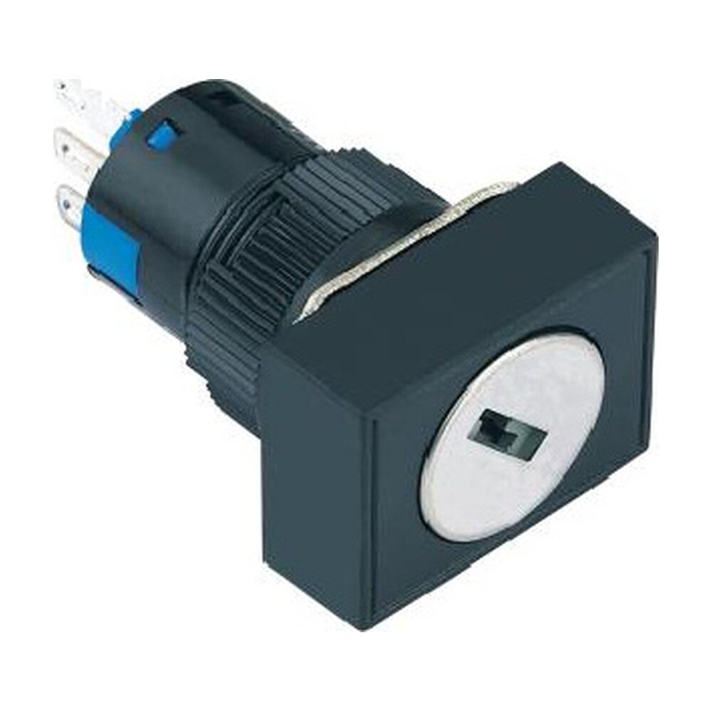 MR-LAS1-AJ-Y 16 mm Key-Lock Switch - Rectangular Bezel, 2 or 3 Position