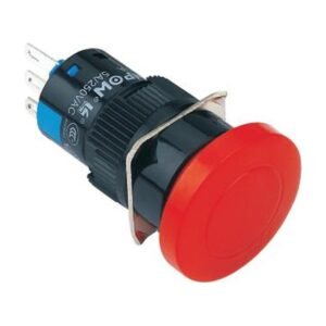 MR-LAS1-AM 16 mm Mushroom Head Push Button - Ø23.5 mm, Can Be Illuminated