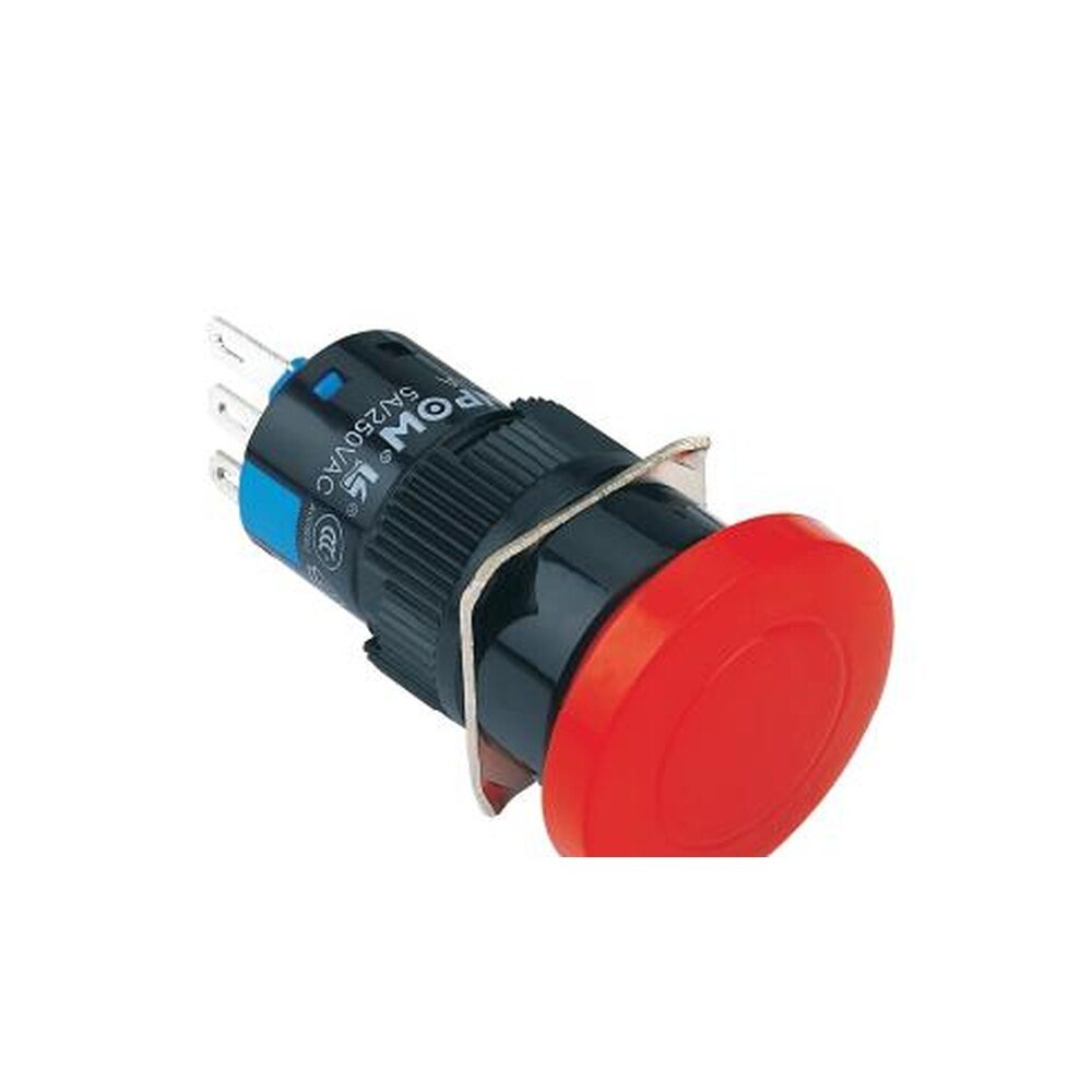MR-LAS1-AM 16 mm Mushroom Head Push Button - Ø23.5 mm, Can Be Illuminated