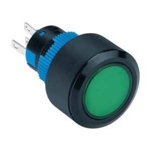 MR-LAS1-APY 22 mm Push Button - Round Black Frame, Can Be Illuminated