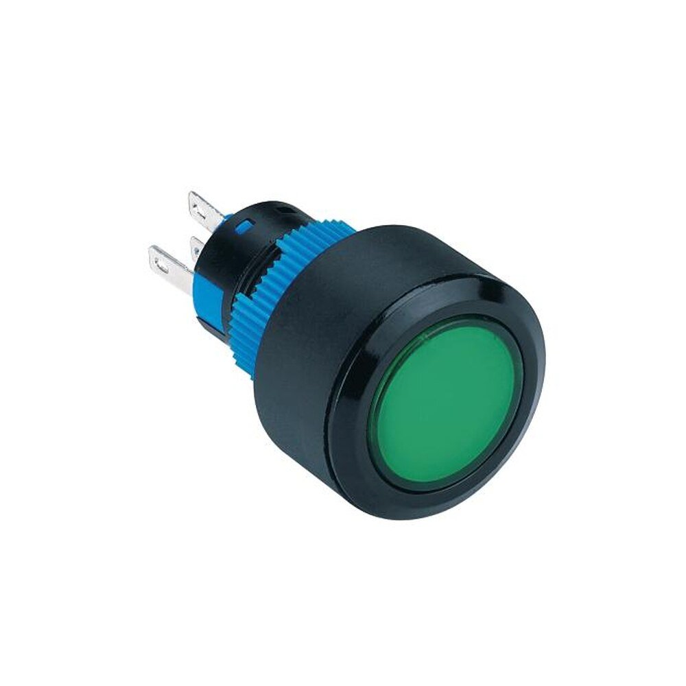 MR-LAS1-APY 22 mm Push Button - Round Black Frame, Can Be Illuminated