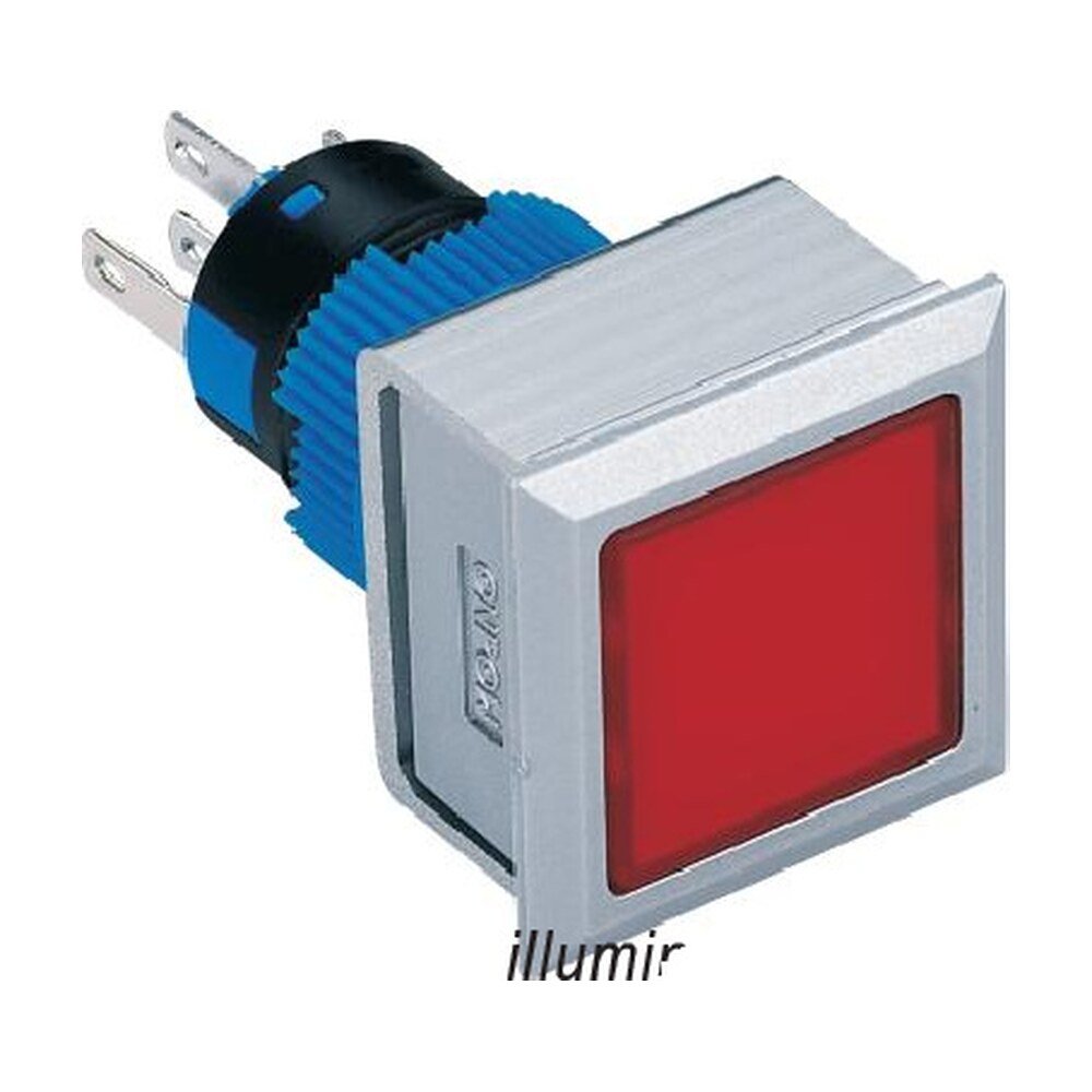 MR-LAS1-AWF 22 mm Push Button - Square Silver Frame, Can Be Illuminated