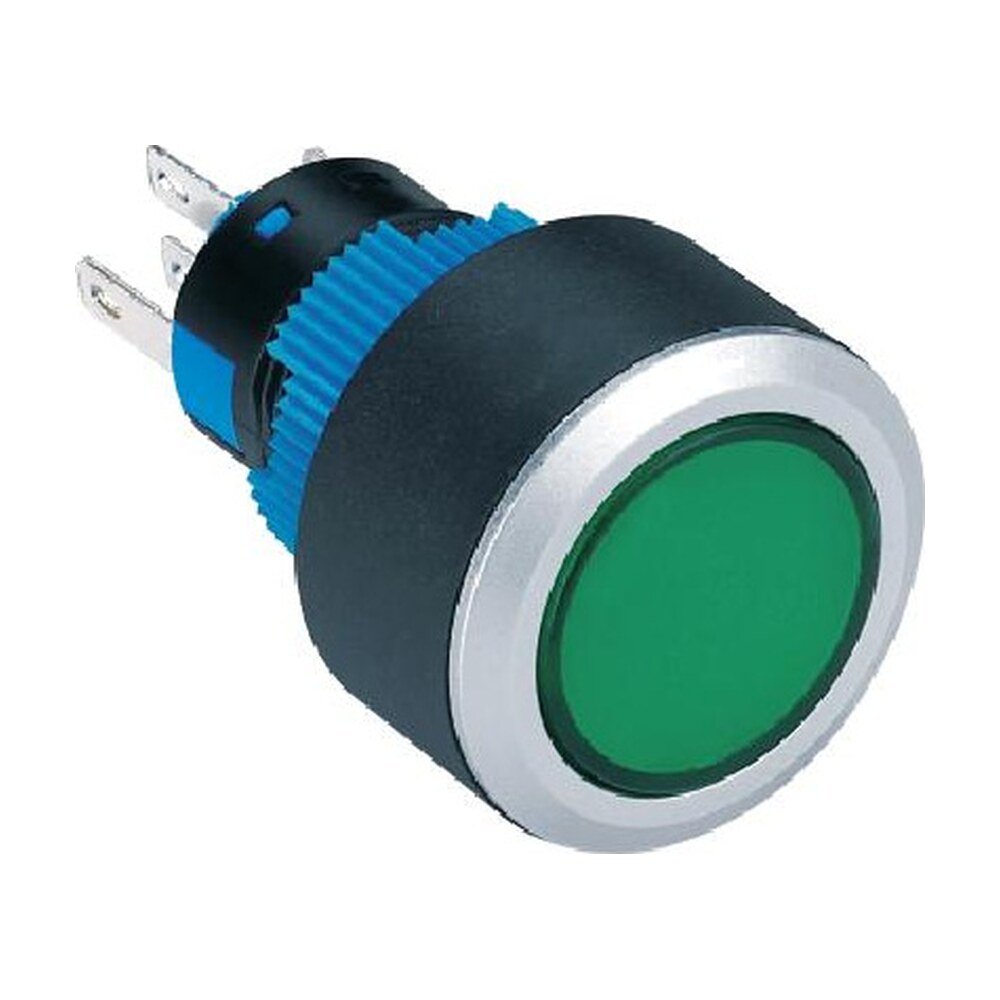 MR-LAS1-AWY 22 mm Push Button - Round Silver Frame, Can Be Illuminated