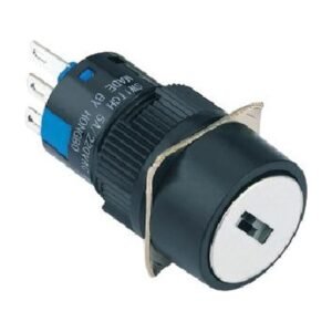 MR-LAS1-AY-Y 16 mm Key-Lock Switch - Round Bezel, 2 or 3 Position